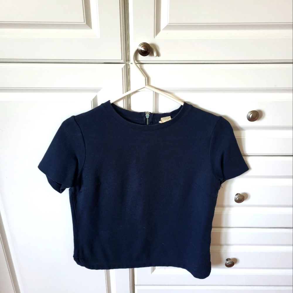 Club monaco cotton/nylon/modal/elastane navy blouse